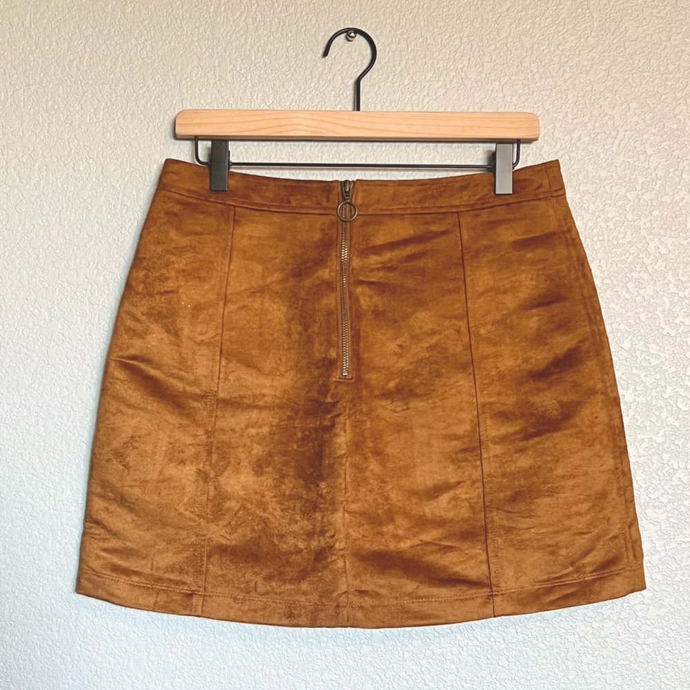 Faux suede brown skirt
